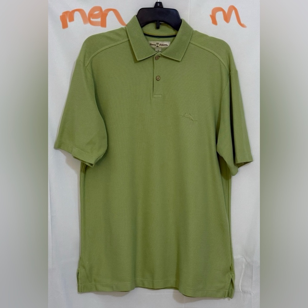 Tommy Bahama Sage Green Polo Shirt Classic Knit Design